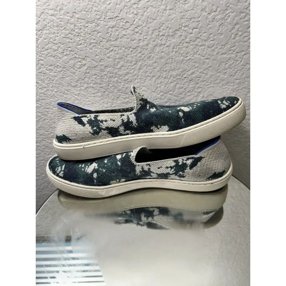 Rothys The Original Sneaker Shibori Tye Dye Limited Edition Sea Green Size 10 - Picture 4 of 8